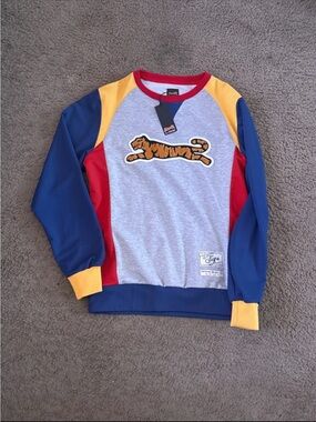 Colorblock Tiger Sweatshirt - Gray/Blue/Red/Yellow
